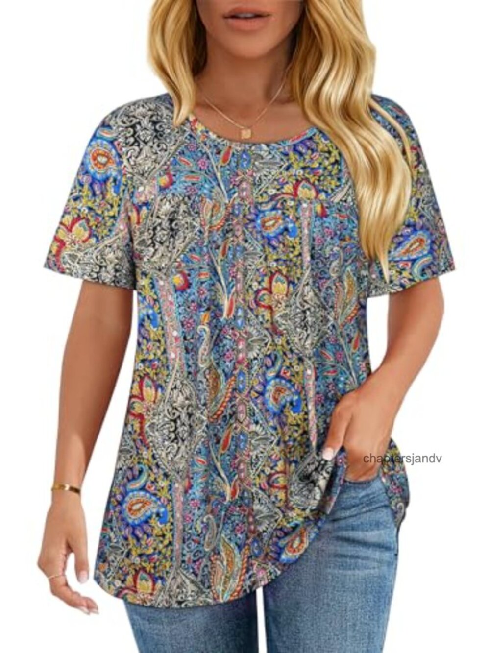 Women's Short Sleeve T-Shirts Flowy Scoop Neck Casual Summer Blouses